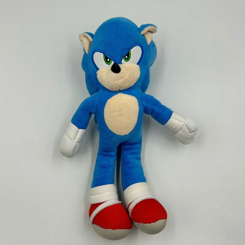 Sega Sonic the Hedgehog Plush Blue Small Movie Version EUC 10 T x 4 x 4 in